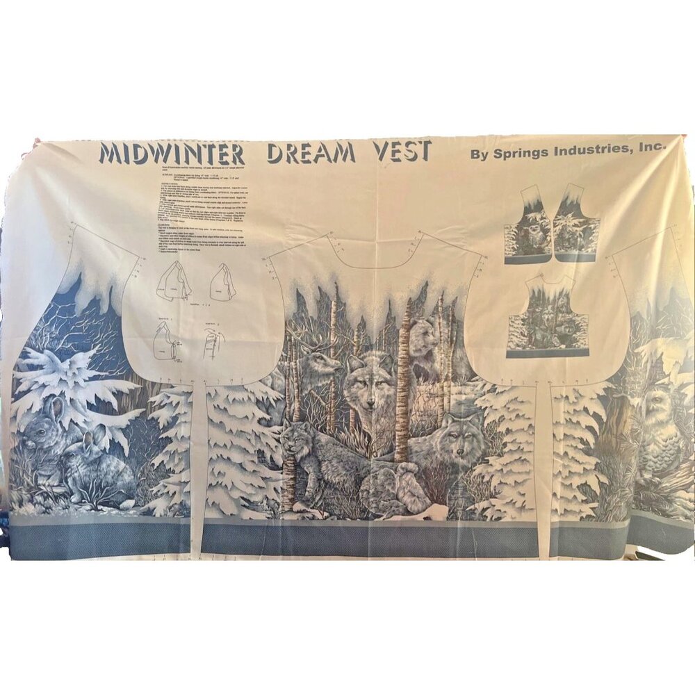 Spring Industries MIDWINTER DREAM VEST Fabric Panel Small - XL 100% cotton Blue